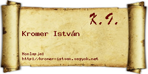Kromer István névjegykártya